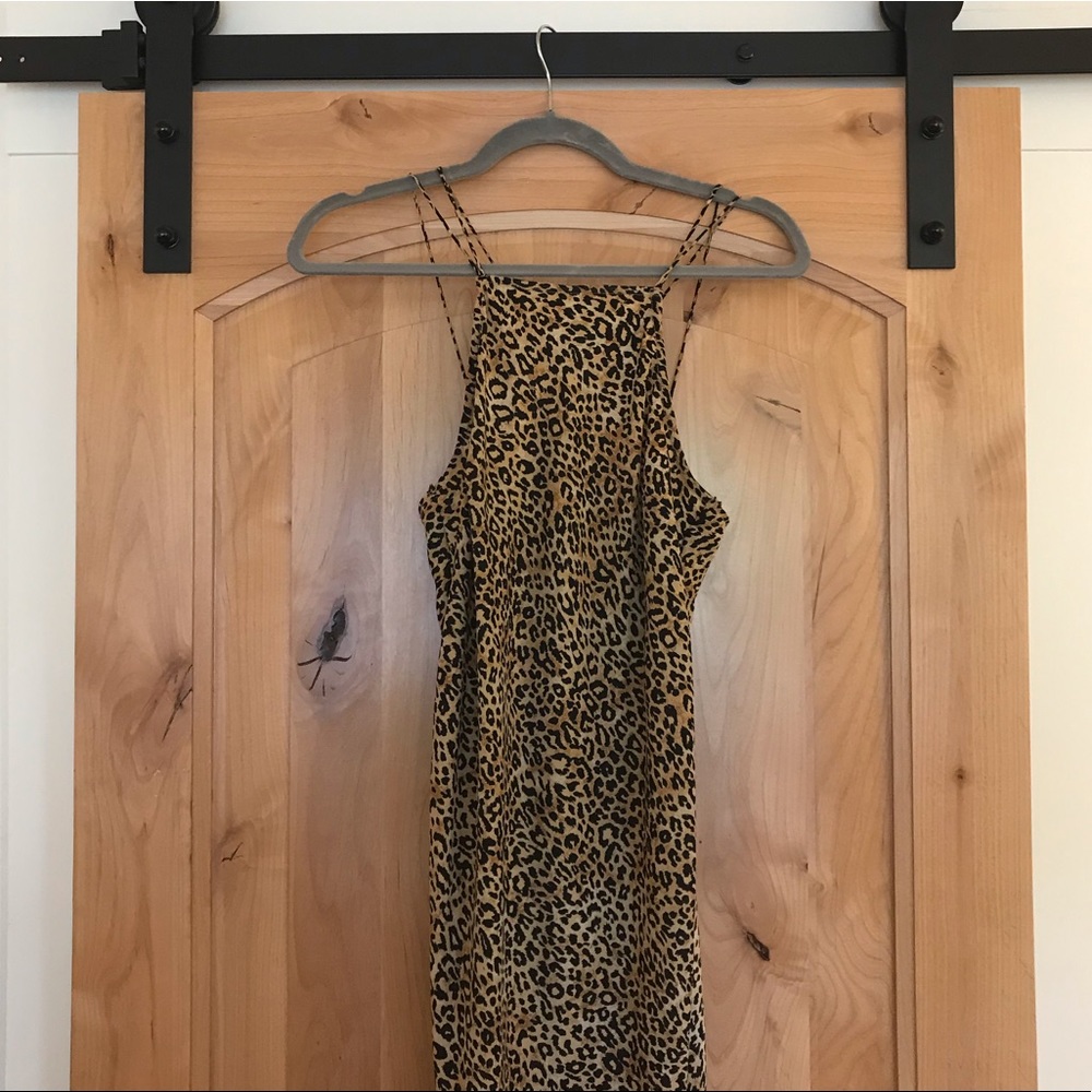 UO Stringy and Silky Leopard Print Dress